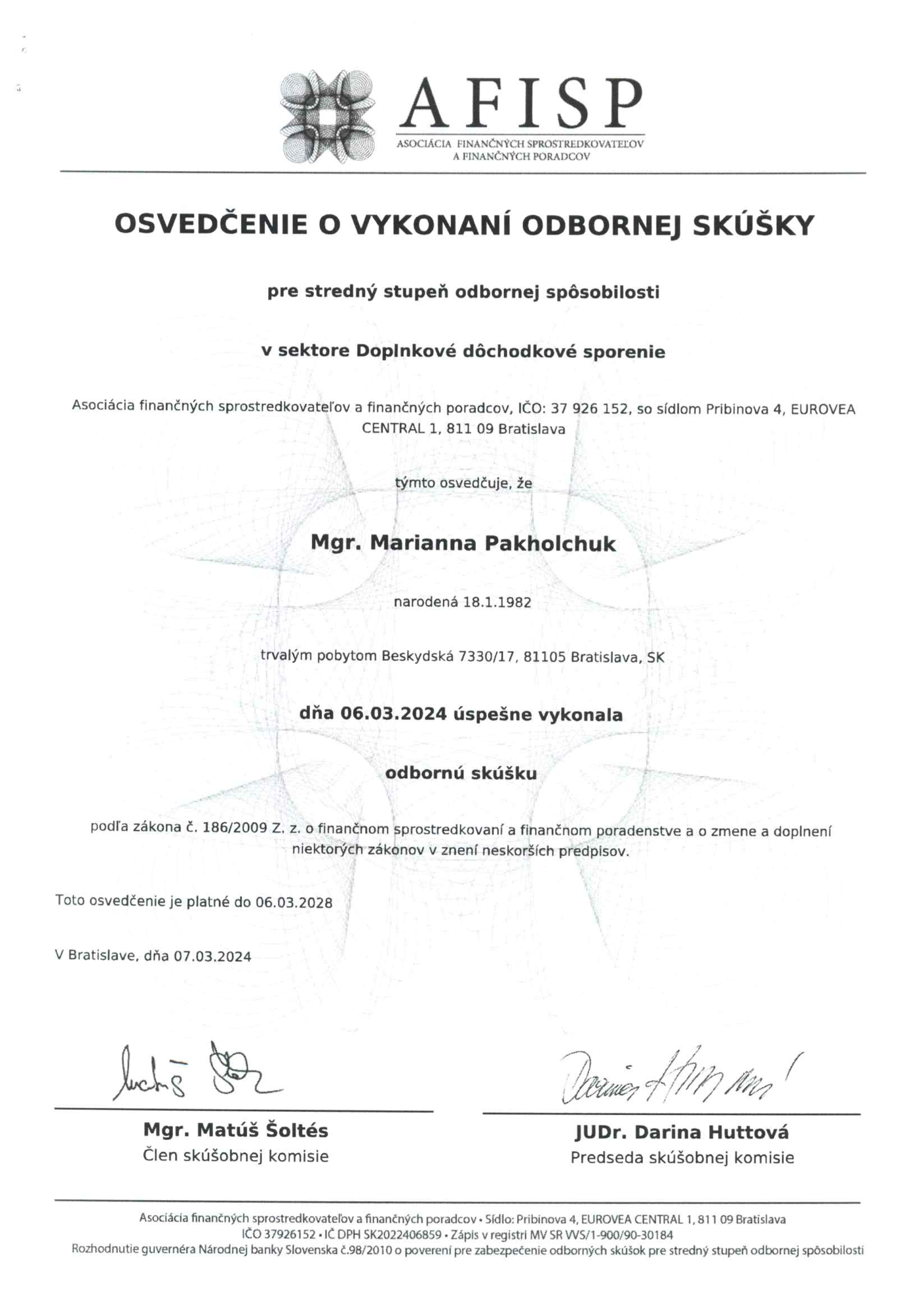 Certificate