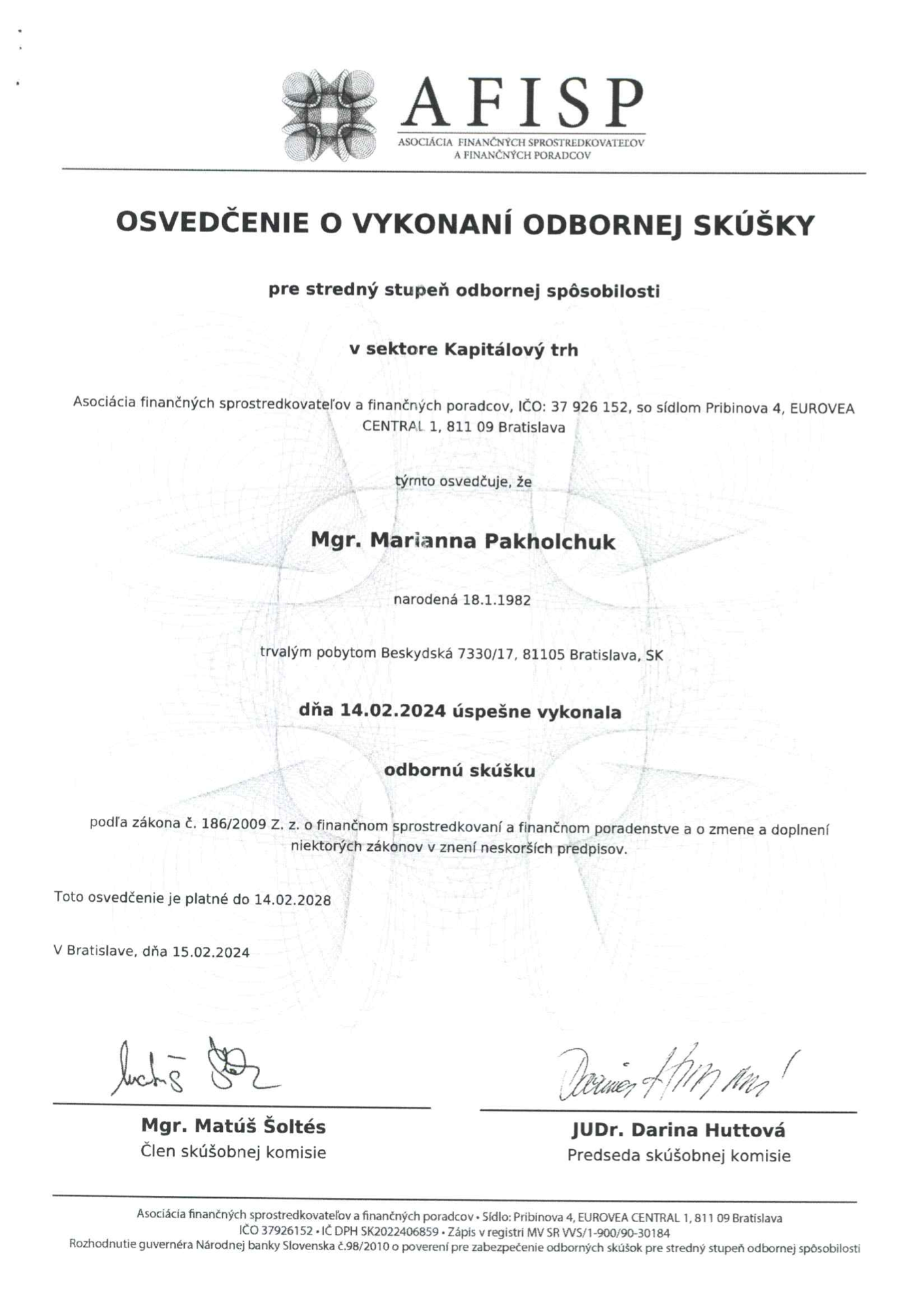Certificate