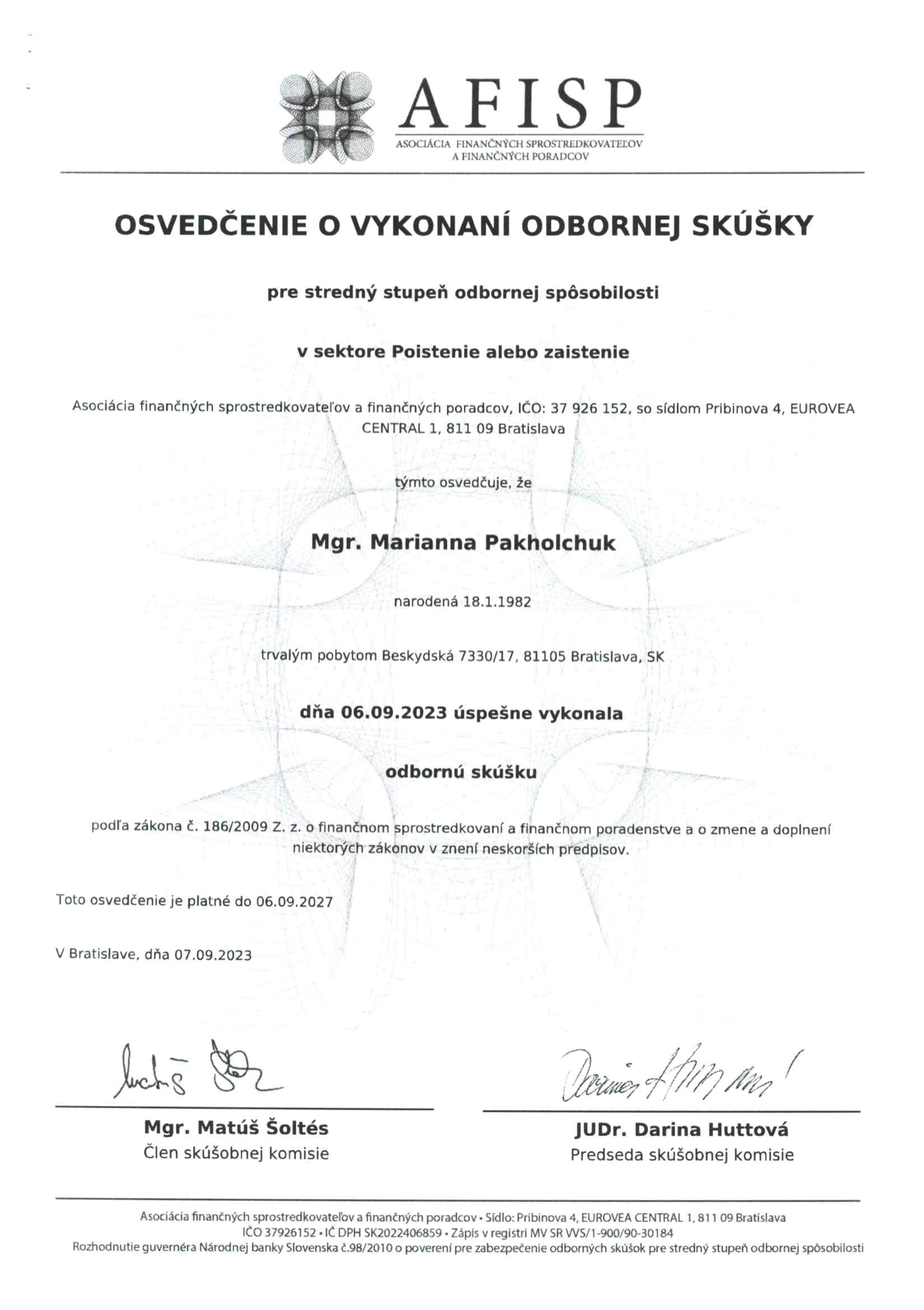 Certificate