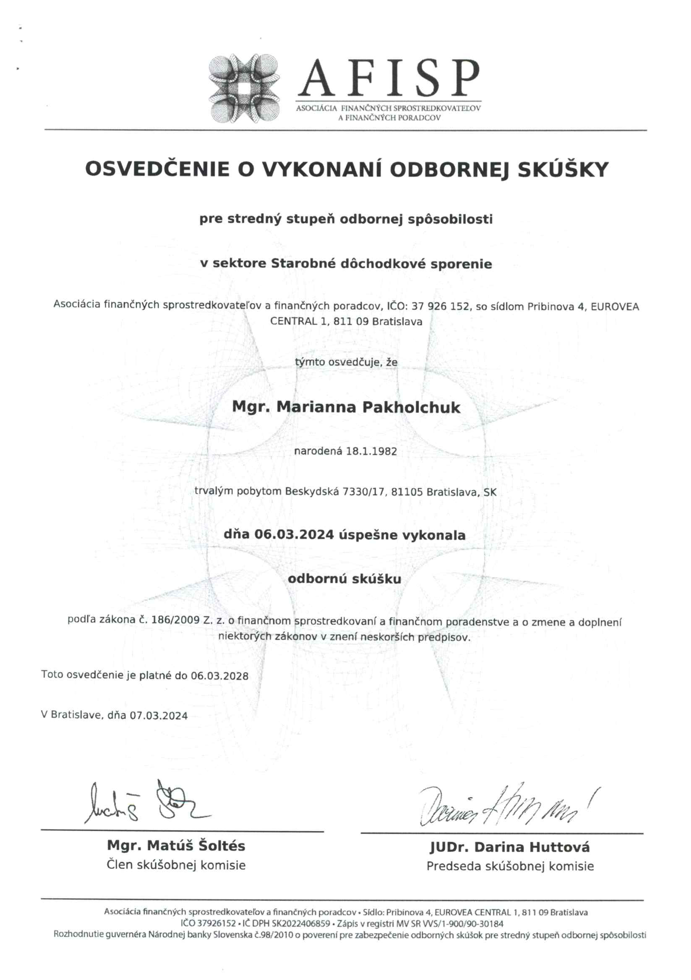 Certificate